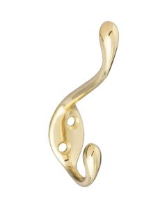 Hvy Duty Garment Hook Brass