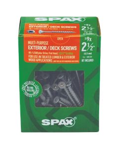 Spax #9 x 2-1/2 In. Flat Head Exterior Multi-Material Construction Screw (1 Lb. Box)