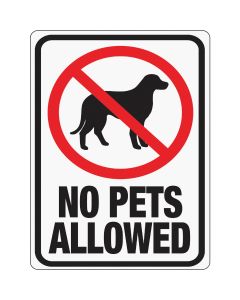 Hy-Ko Plastic Sign, No Pets Allowed