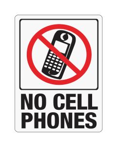 9"X 12" - No Cell Phones