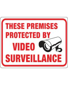 Hy-Ko Plastic Sign, These Premises Protected By Video Surveillance