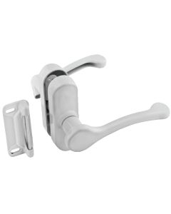 National White Lever Screen/Storm Door Latch