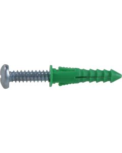 Hillman #12 - #14 - #16 Thread x 1-1/2 In. Green Ribbed Plastic Anchor (4 Ct.)