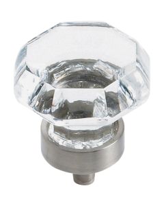 Amerock Traditional Classics Satin Nickel Glass 1-1/4 In. Cabinet Knob