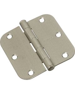 National 3-1/2 In. x 5/8 In. Radius Satin Nickel Door Hinge