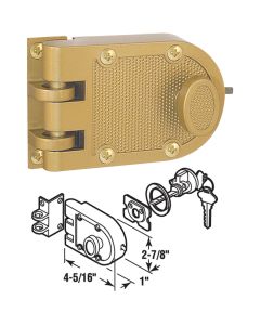 Defender Security Brass Single Cylinder Single Rim Deadlock, Jimmy-Resistant