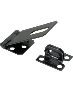 National 3-1/4 In. Black Non-Swivel Safety Hasp