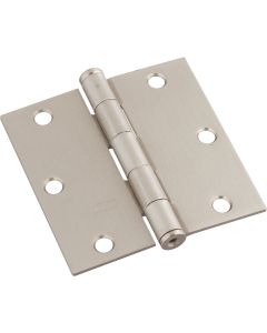 National 3-1/2 In. Square Satin Nickel Door Hinge (3-Pack)