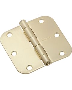 National 3-1/2 In. x 5/8 In. Radius Satin Brass Door Hinge