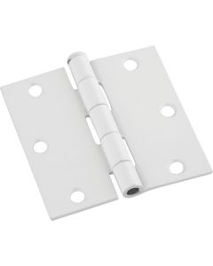 National 3-1/2 In. Square White Door Hinge (3-Pack)