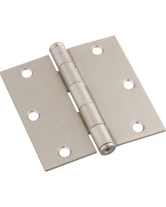 National 3-1/2 In. Square Satin Nickel Door Hinge