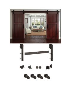 National Oil Rubbed Bronze Steel Up to 200 Lb. Barn Door Track Hardware Kit