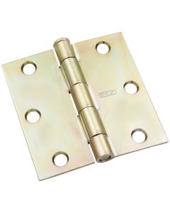 National 3 In. Square Satin Brass Door Hinge