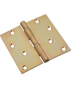 National 4 In. Square Satin Brass Tone Door Hinge