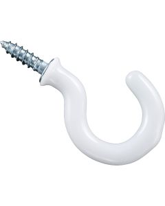 National 1 In. White Vinyl Cup Hook (30 Count)