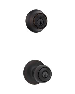 Kwikset Polo Venetian Bronze Deadbolt and Door Knob Combo