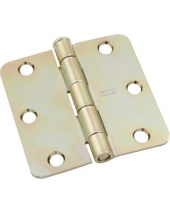 National 3 In. x 1/4 In. Radius Satin Brass Door Hinge