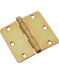 National 3-1/2 In. x 1/4 In. Radius Satin Brass Door Hinge