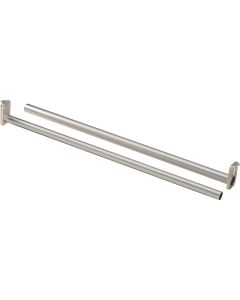 National 72 In. To 120 In. Adjustable Closet Rod, Satin Nickel