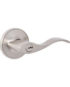 Steel Pro Brushed Nickel Wave Entry Door Lever