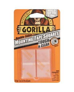 Gorilla Glue 1 In. x 1 In. 7 Lb. Capacity Permanent Clear Mounting Squares (24-Pack)