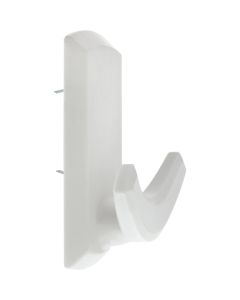 Hillman High and Mighty 20 Lb. Capacity White Rectangular Decorative Double Hook