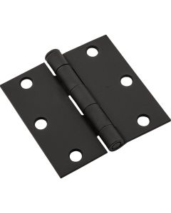 National 3 In. Black Square Door Hinge