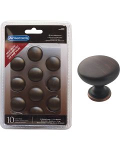 Amerock Edona 1.25 In. Dia. Round Oil Rubbed Bronze Cabinet Knob (10-Pack)