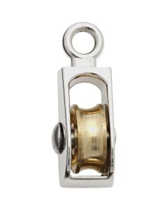 National 3203 1/2 In. O.D. Single Fixed Eye No-Rust Rope Pulley