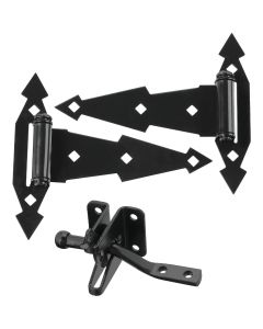 National Gate Hinge and Latch Hardware Kit, Black