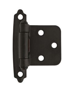 Amerock Functional Hardware Flat Black Self-Closing Face Mount Variable Overlay Hinge (2-Pack)