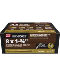 Grip-Rite DeckForce PrimeGuard Nano 1-5/8 In. x 8 Star Drive Gold Screw (1 Lb.)