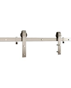 National 928 72 In. Satin Nickel Classic Interior Barn Door Kit (2-Piece)