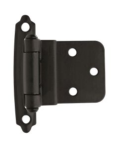 Amerock Functional Hardware 3/8 In. Flat Black Self-Closing Face Mount Inset Hinge (2-Pack)