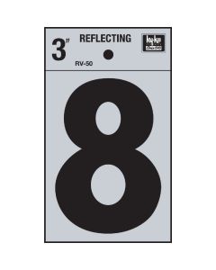 Hy-Ko Vinyl 3 In. Reflective Adhesive Number Eight