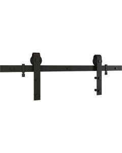 National 928 72 In. Matte Black Classic Interior Barn Door Kit (2-Piece)