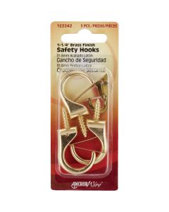 Hillman Anchor Wire 1-1/4 In. Brass Safety Hook