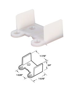 Prime-Line 1-7/16 In. x 3/4 In. White Nylon Single Pocket Door Guide