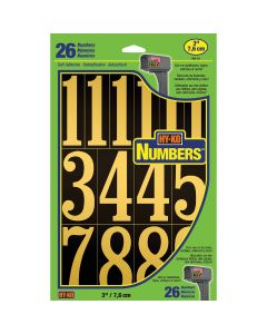 Hy-Ko 3 In. Polyester Adhesive Number Set, 26 Numbers