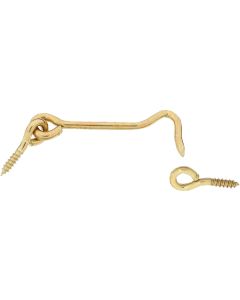 National Solid Brass 3 In. Hook & Eye Bolt