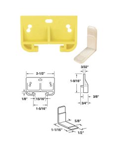 Prime-Line Polyethylene Yellow Track Guide for 1/8 In. x 1-5/16 In. Track (2 Count)