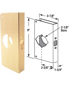 Defender Security 1-3/4 In. x 2-3/8 In. Brass Door Reinforcer