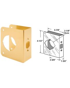 Defender Security 1-3/4 In. x 2-3/8 In. Brass Door Reinforcer