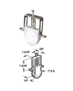 Prime-Line 1 In. x 1/4 In. Adjustable Nylon Ball Bearing Nylon Screen Door Roller Assembly (2-Count)