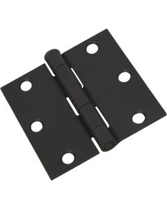 National 3 In. Square Black Door Hinge