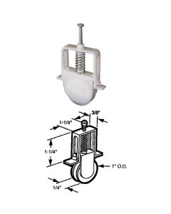 Prime-Line 1 In. x 1/4 In. Standard Spiral Nylon Adjustable Screen Door Roller Assembly (2-Count)