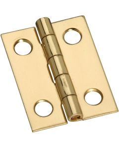 National 3/4 In. x 1 In. Narrow Brass Decorative Hinge (4-Pack)