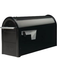 Gibraltar Franklin Black Steel Rural Post Mount Mailbox