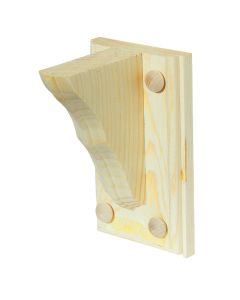 Waddell 4 In. D. x 6 In. H. Natural Wood Shelf Bracket with Backplate