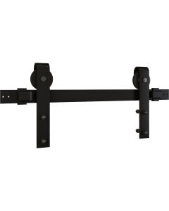 National 927 72 In. Matte Black Designer Interior Barn Door Kit with Soft Close